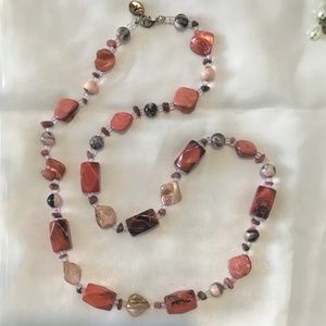 16” coral bead necklace